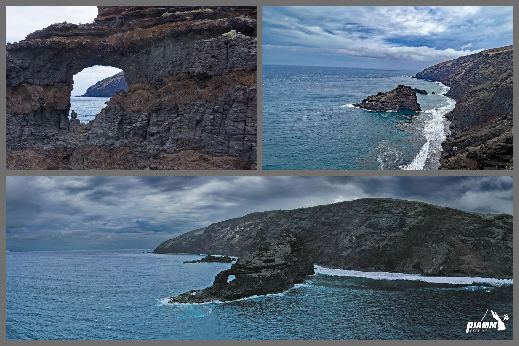 photo collage of coastal views of Roque de las Tabaibas