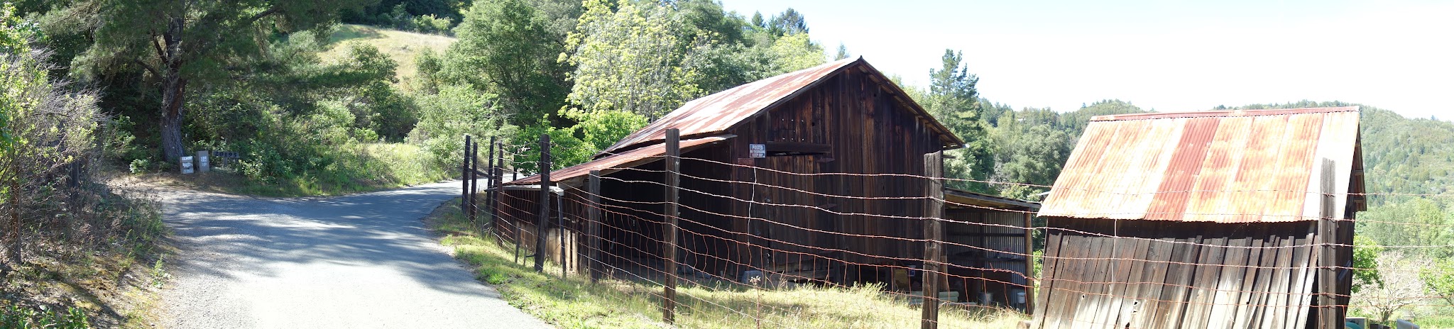 cycling Sweetwater Springs Road - barn and road