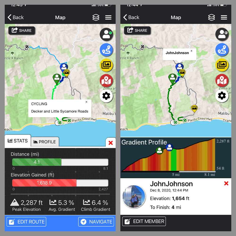 Cycling decker Road to Yerba Buena high point  - PJAMM Adventure App