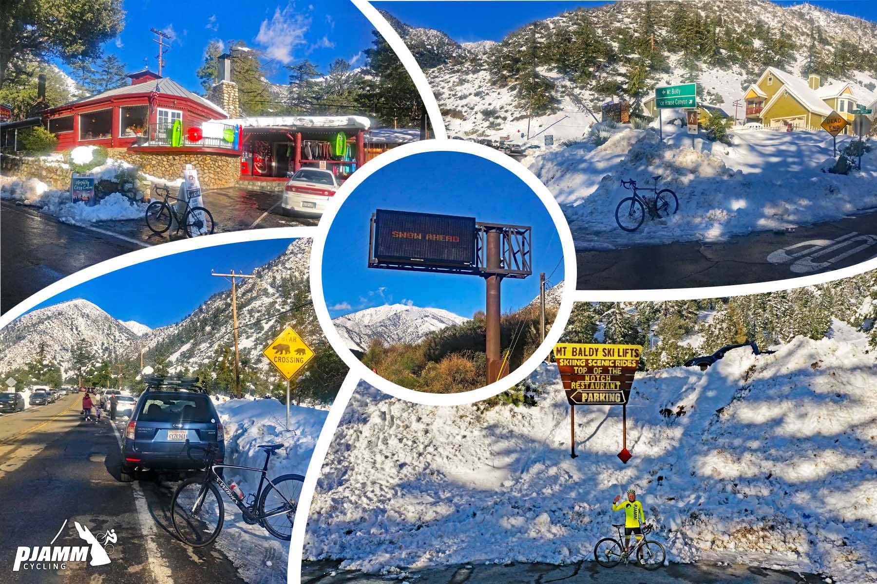 Cycling Southern California - snow at Mt. Baldy