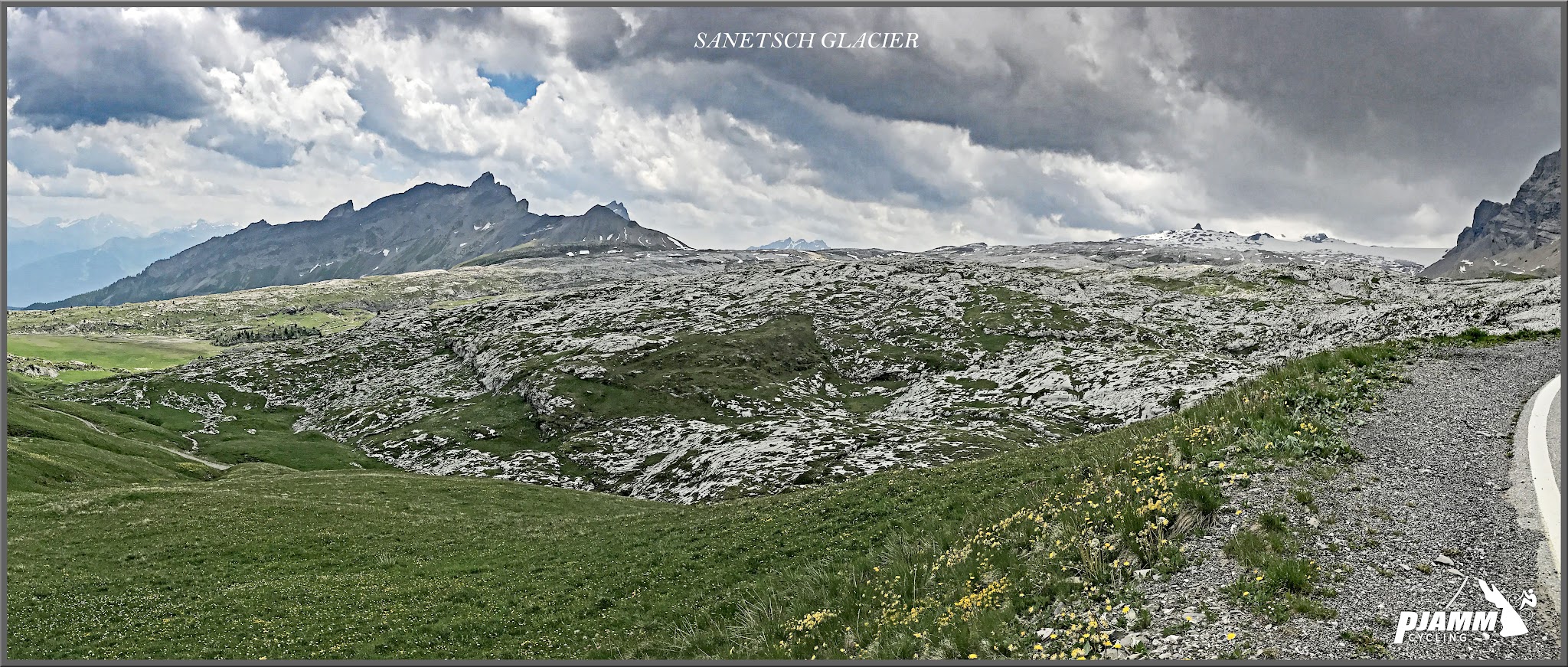 Cycling Sanetsch Pass, Switzerland - Swiss alps, glacier