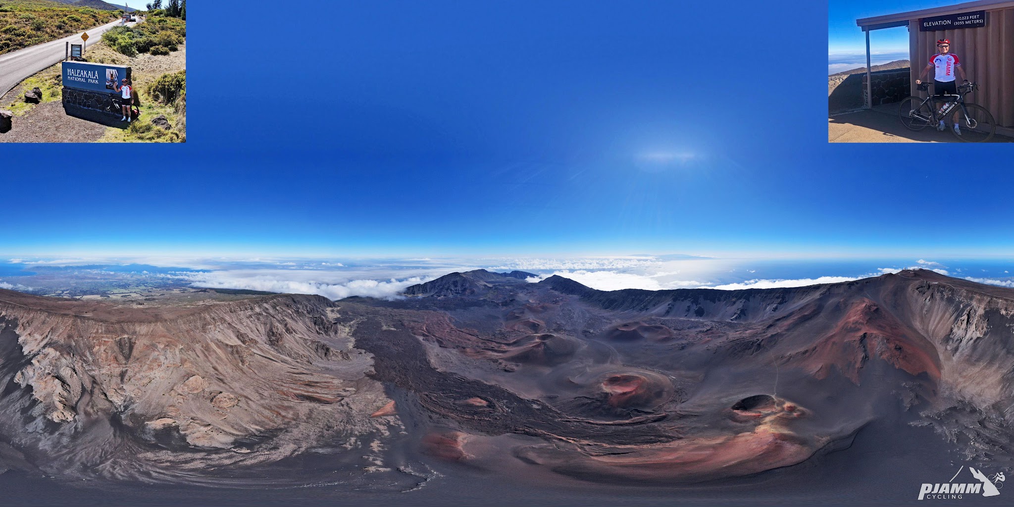 PJAMM Cycling - Haleakala Crater and summit - drone photo