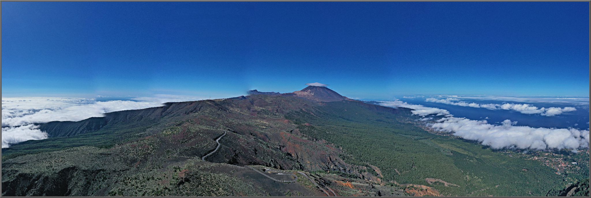 panoramic view of Mt. Teide from Puerto Los Gigantes