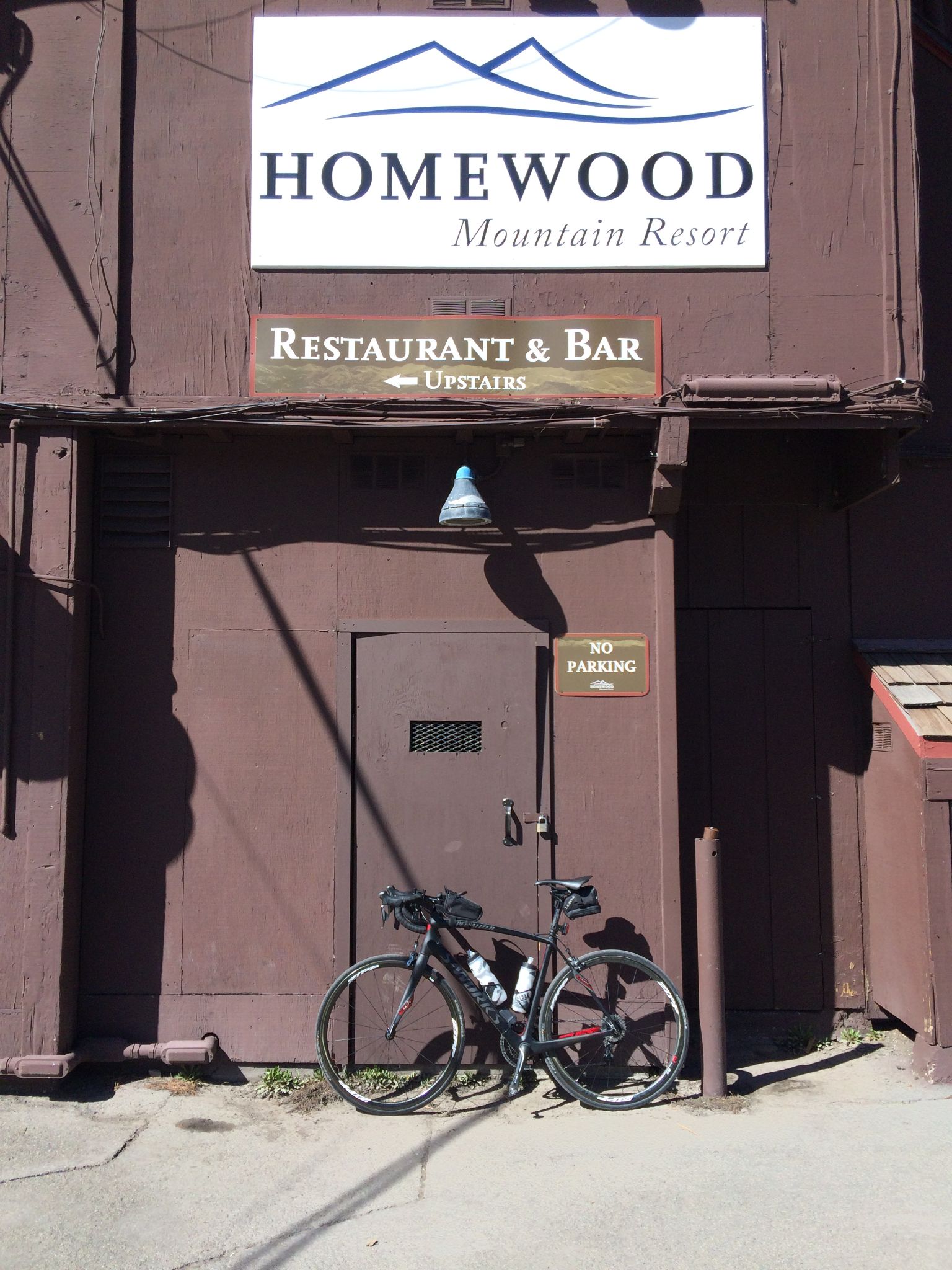 bike parked in front of Homewood resort
