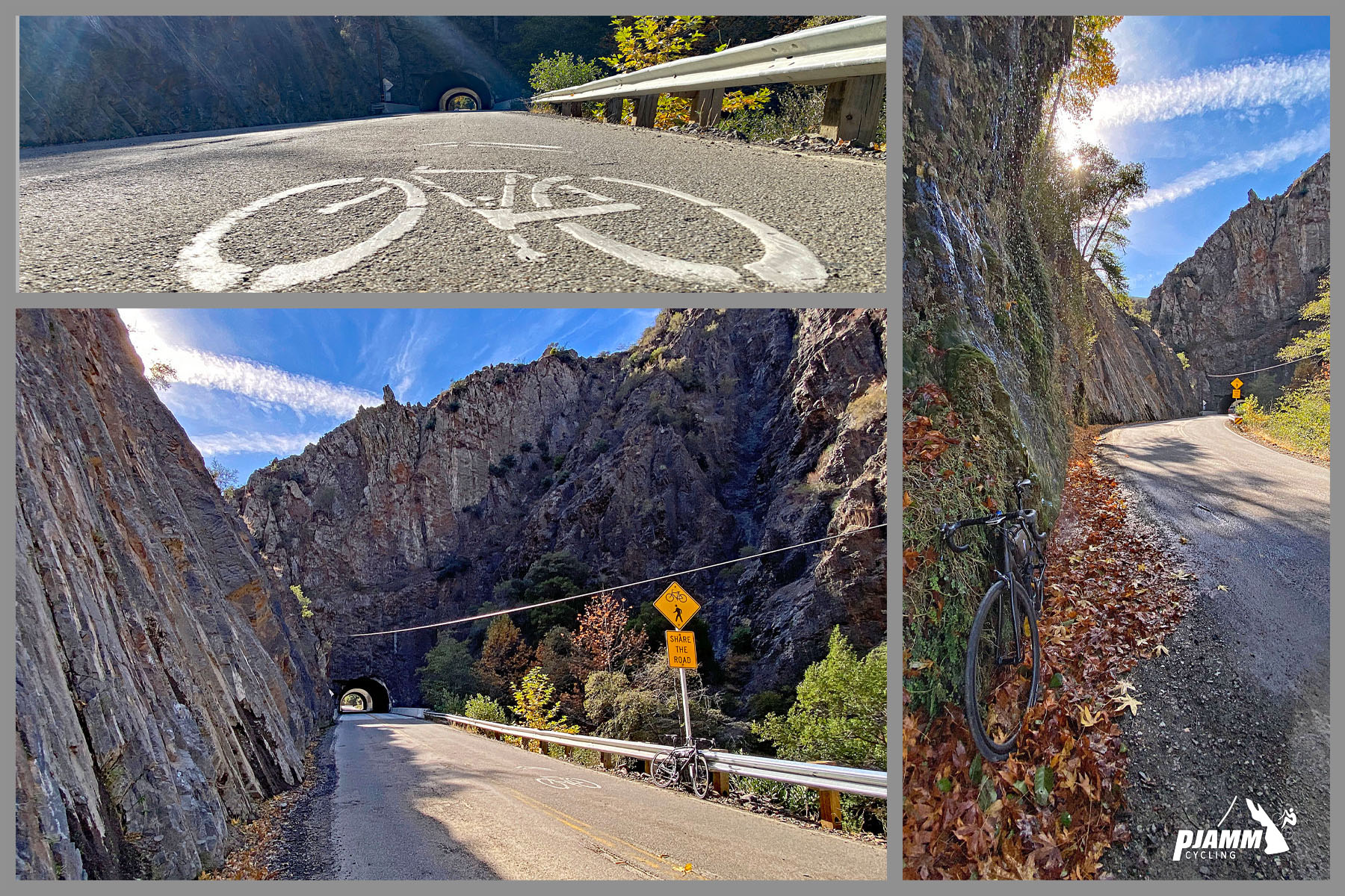Cycling Highway 33 to Pine Creek Summit  - second tunnel of climb