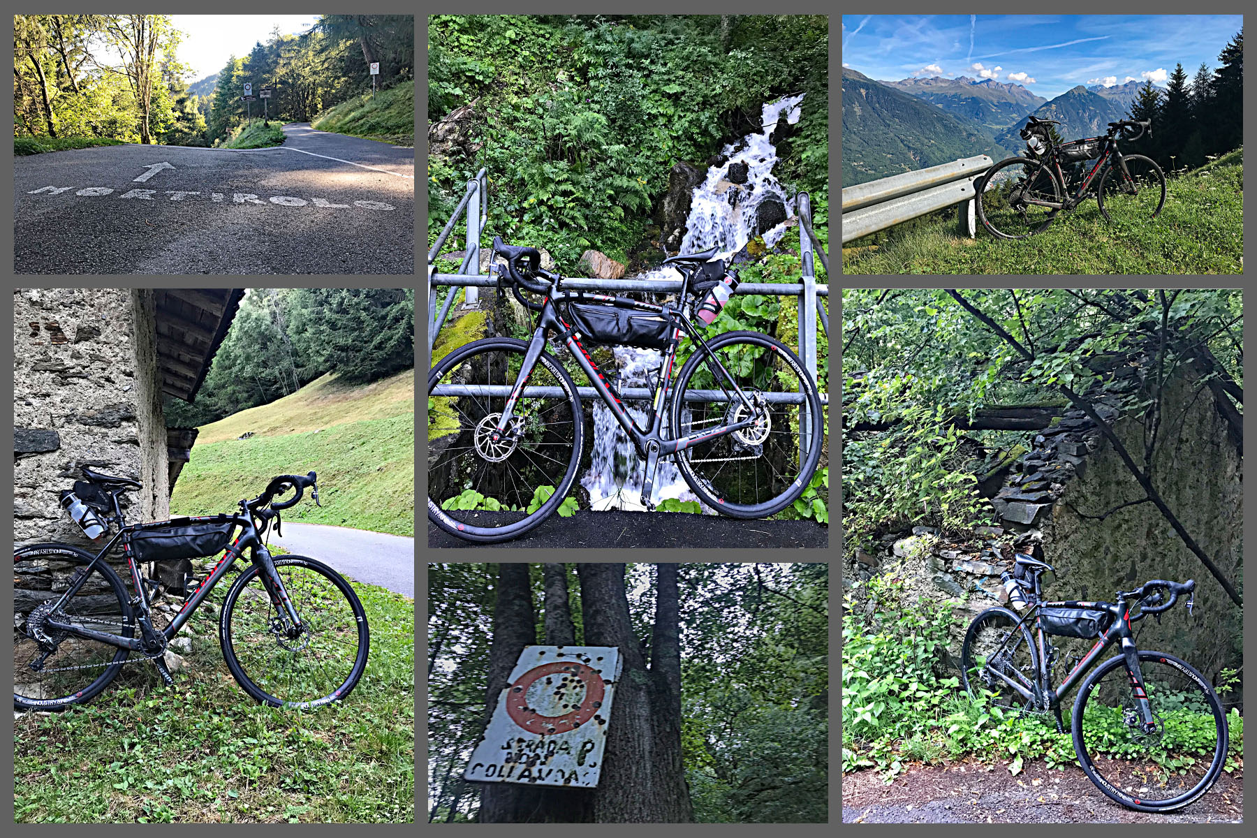 Climbing Passo del Mortirolo from Tovo - road paint with arrow and Mortirolo