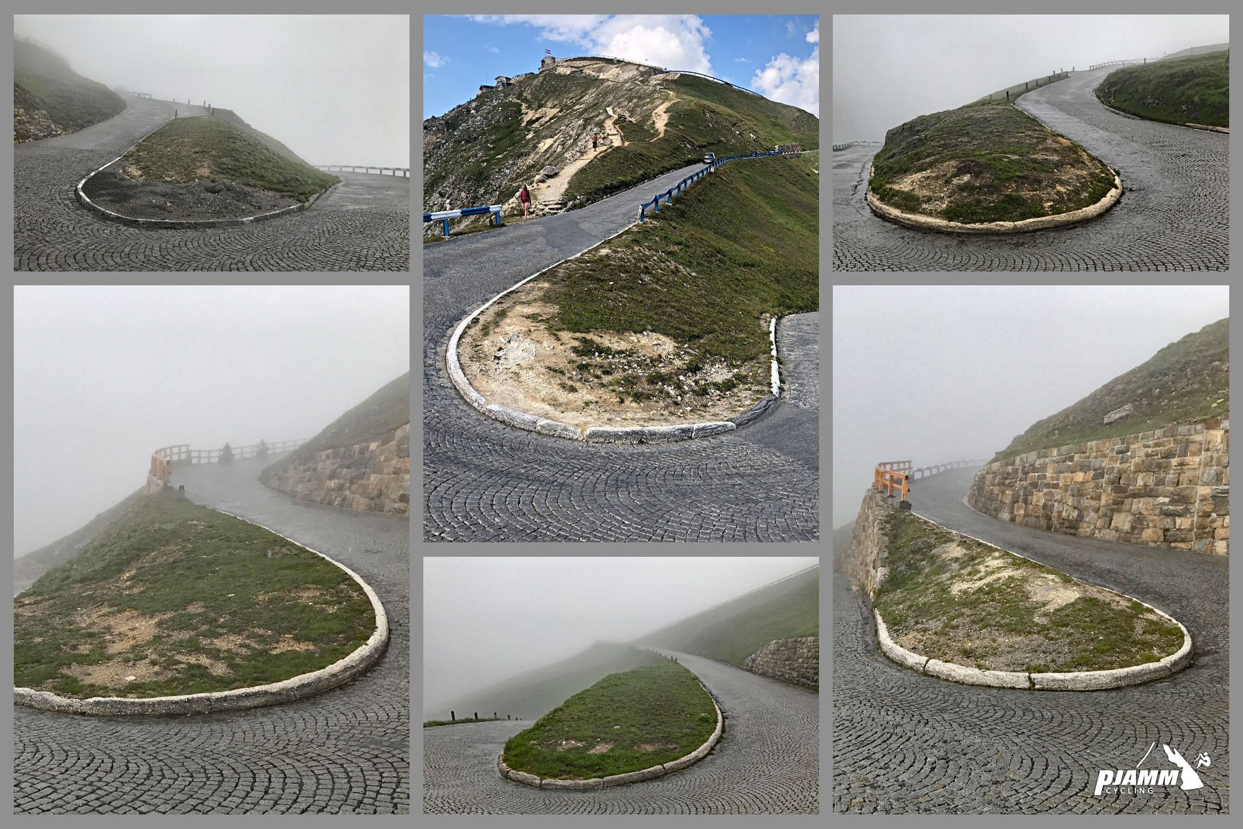 cobblestone segment at the end, along with multiple hairpin turns
