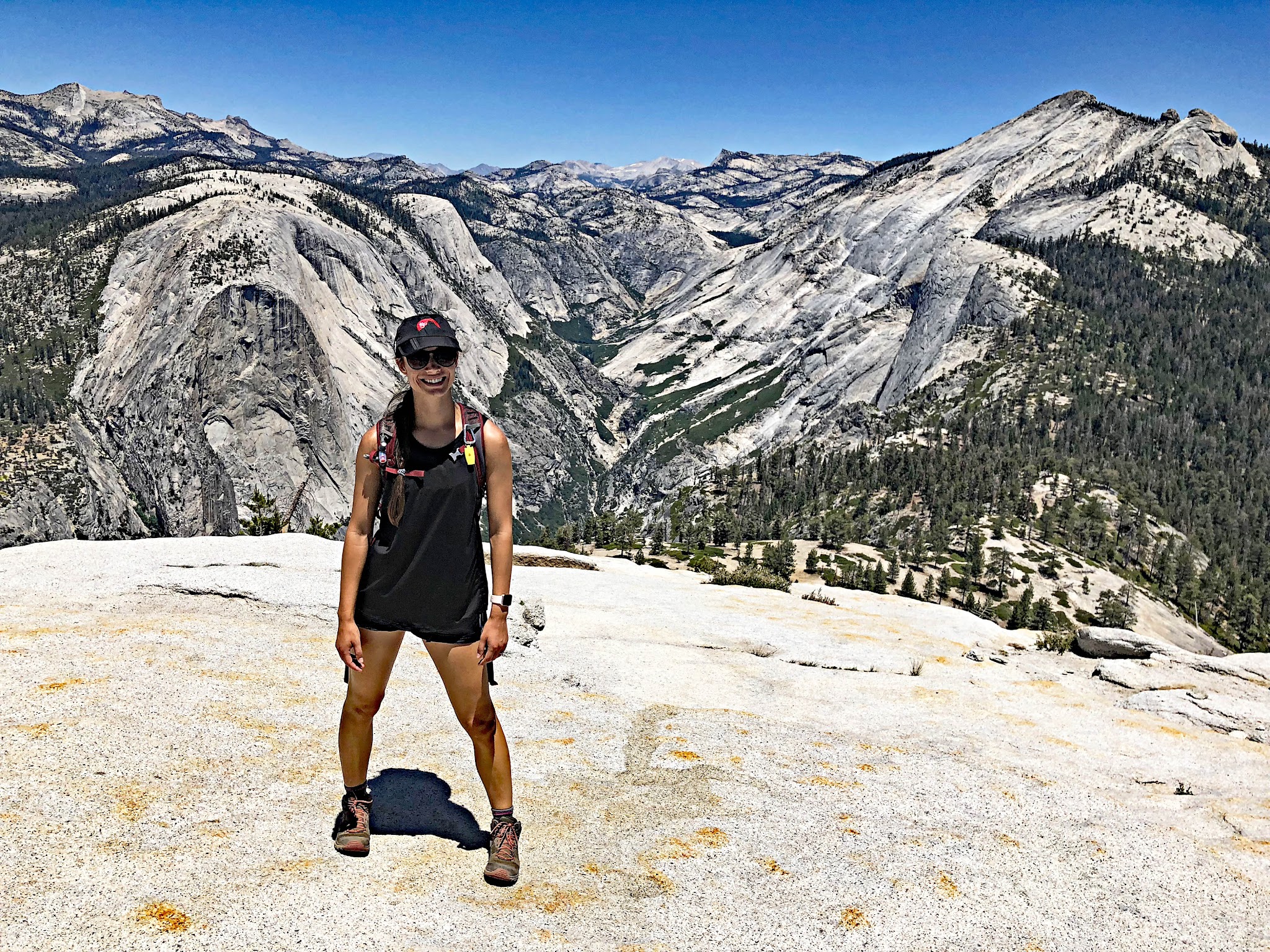 Hayley Johnson on Half Dome Yosemite Valley to Glacier Point to Half Dome - Hayley Johnson on top of Half Dome