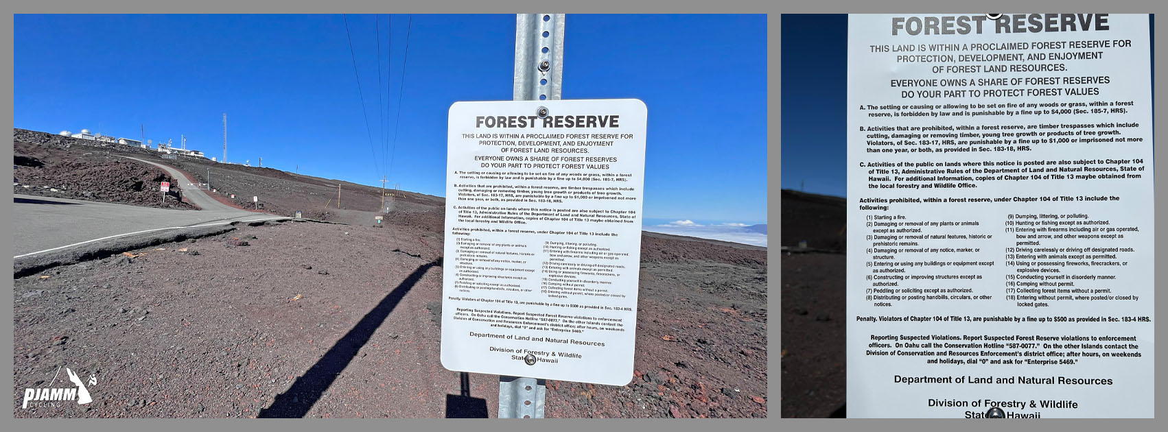 informational sign for forest reserve