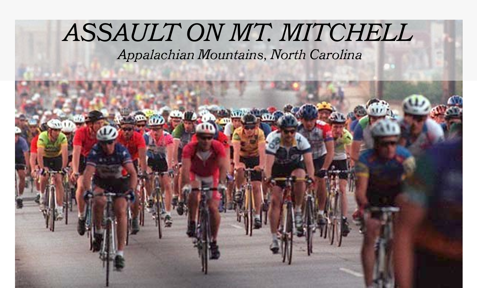 Climbing Mt. Mitchell by bike - cyclist on road surrounded by trees