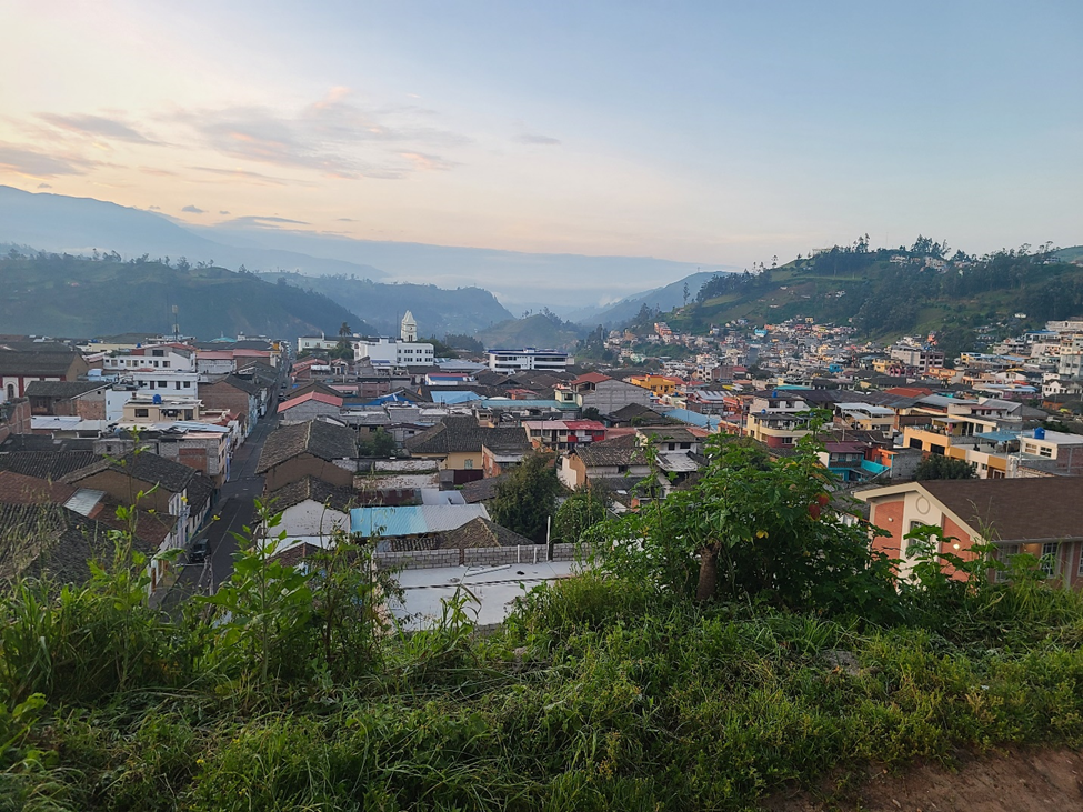 view looking down over town of Guaranda