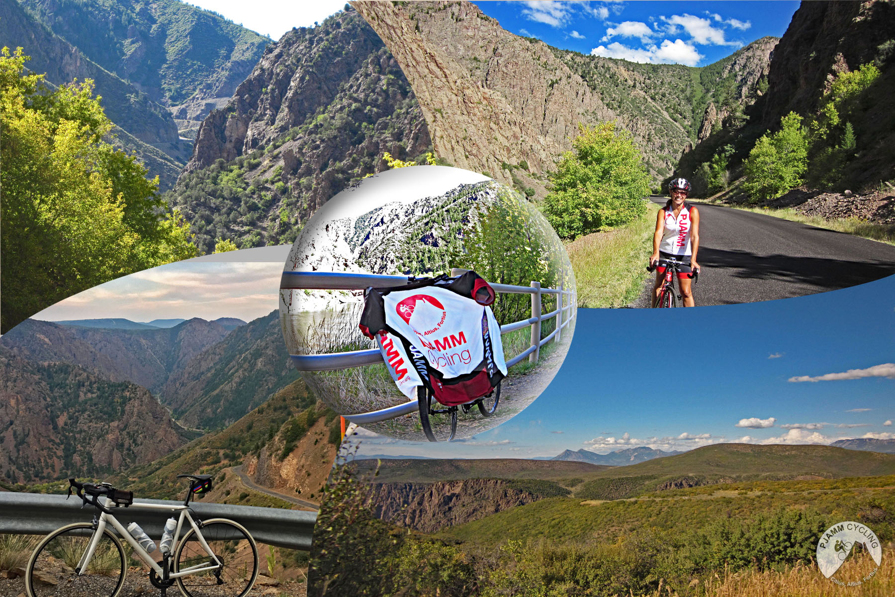 Cycling  East Portal - bike with canyon and mountains in background