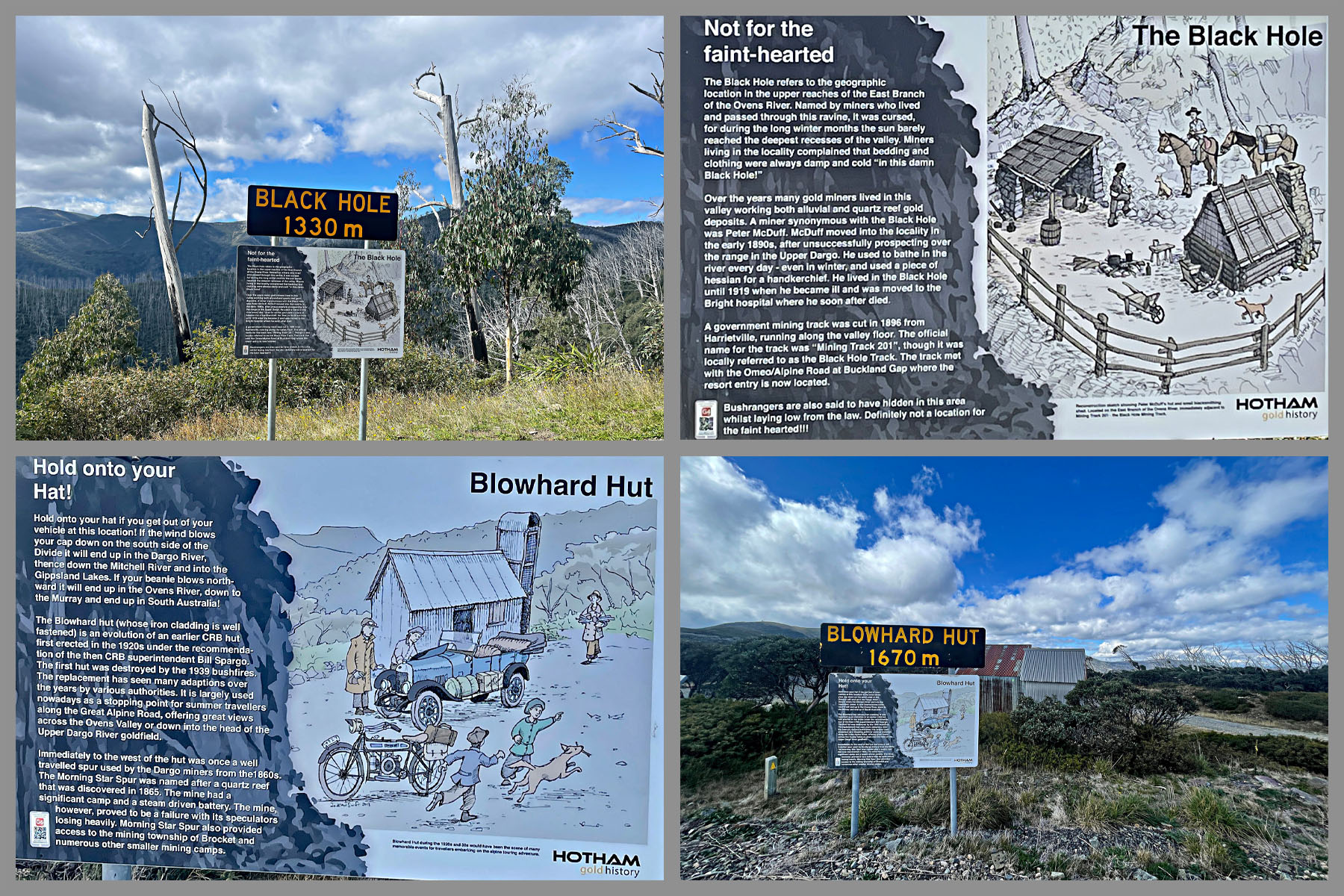 elevation and informational signs along the route