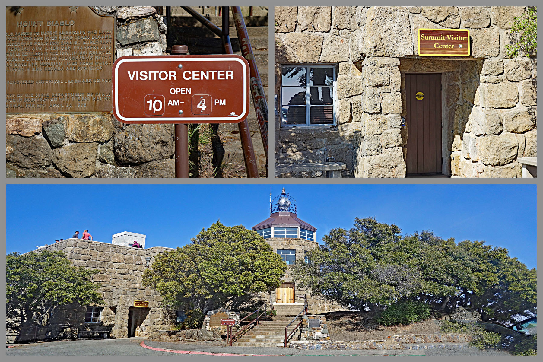 Visitor's Center at Mt. Diablo's summit, including an oil beacon which is ceremoniously lit once a year