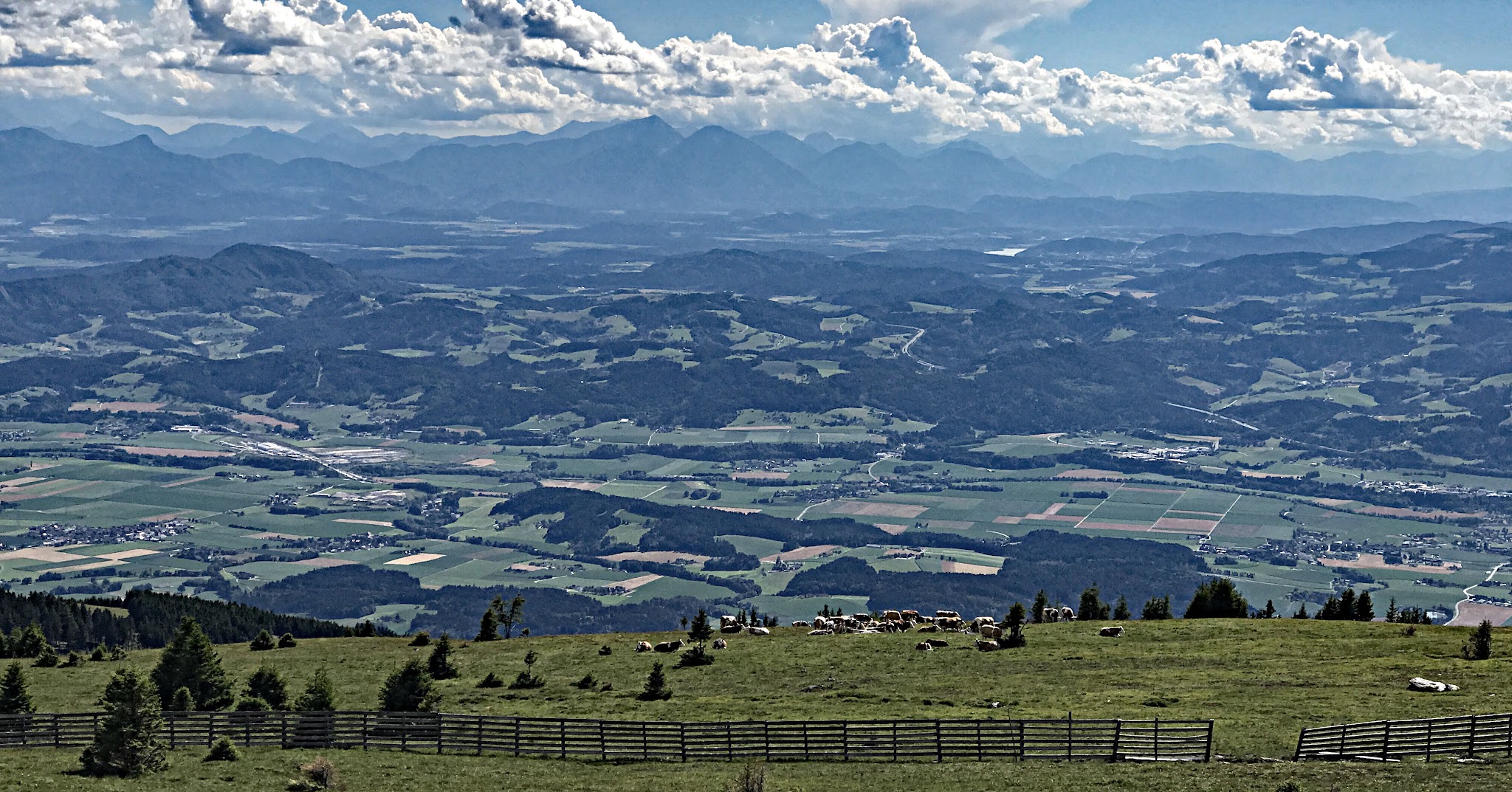 Cycling Grosser Spiekkogel - view of valley and sky
