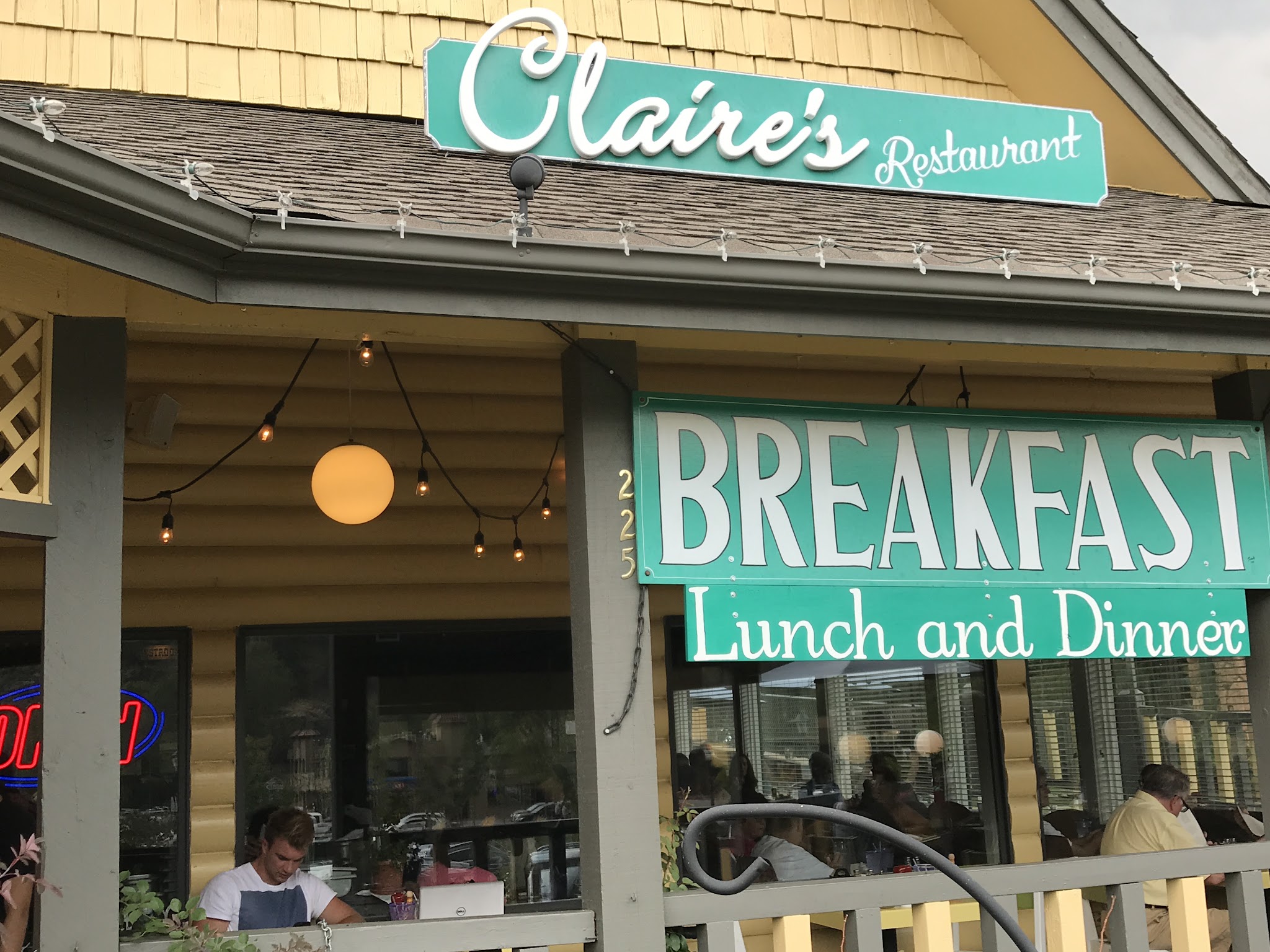Estes Claire's Place in Estes - sign and front of restaurant