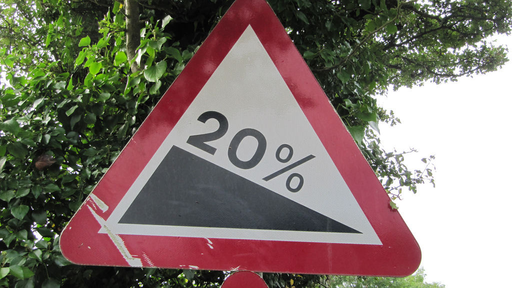 20% sign | Traffic sign warning of steep grade, 20%, Flickr