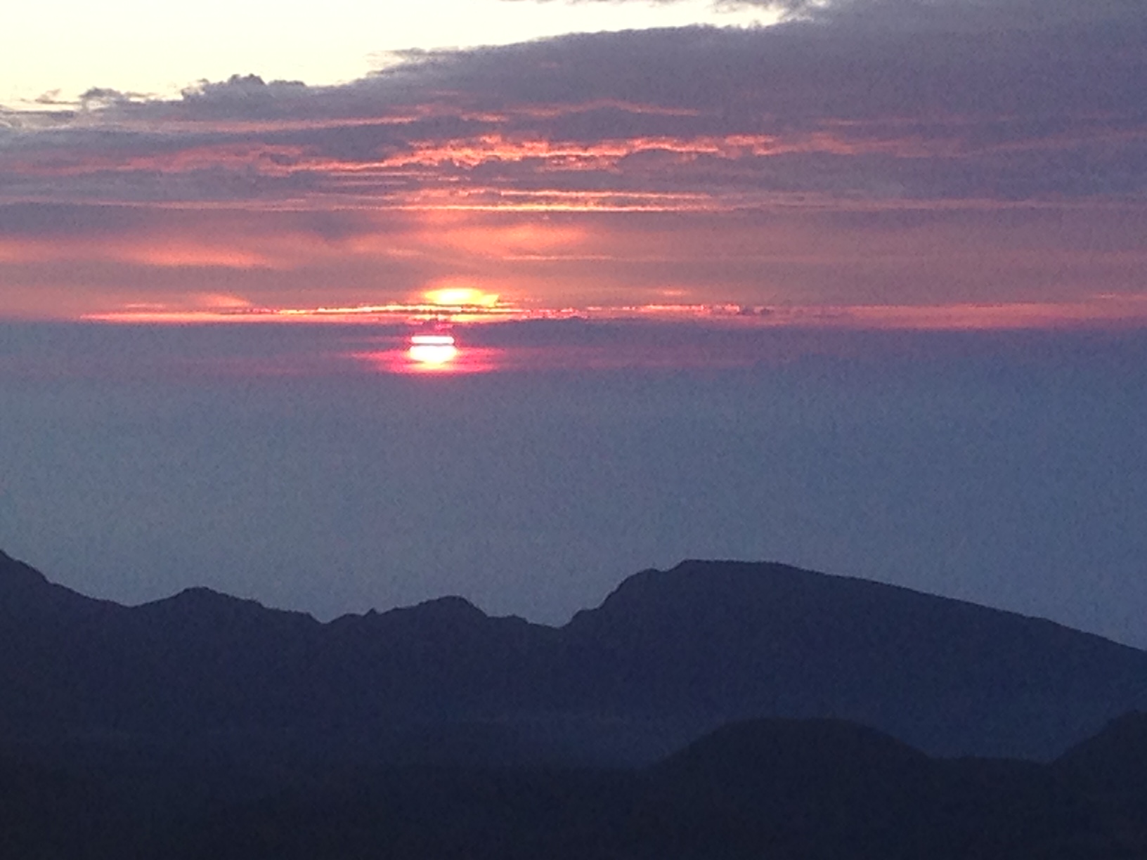 View of sunrise on Haleakala Volcano Summit