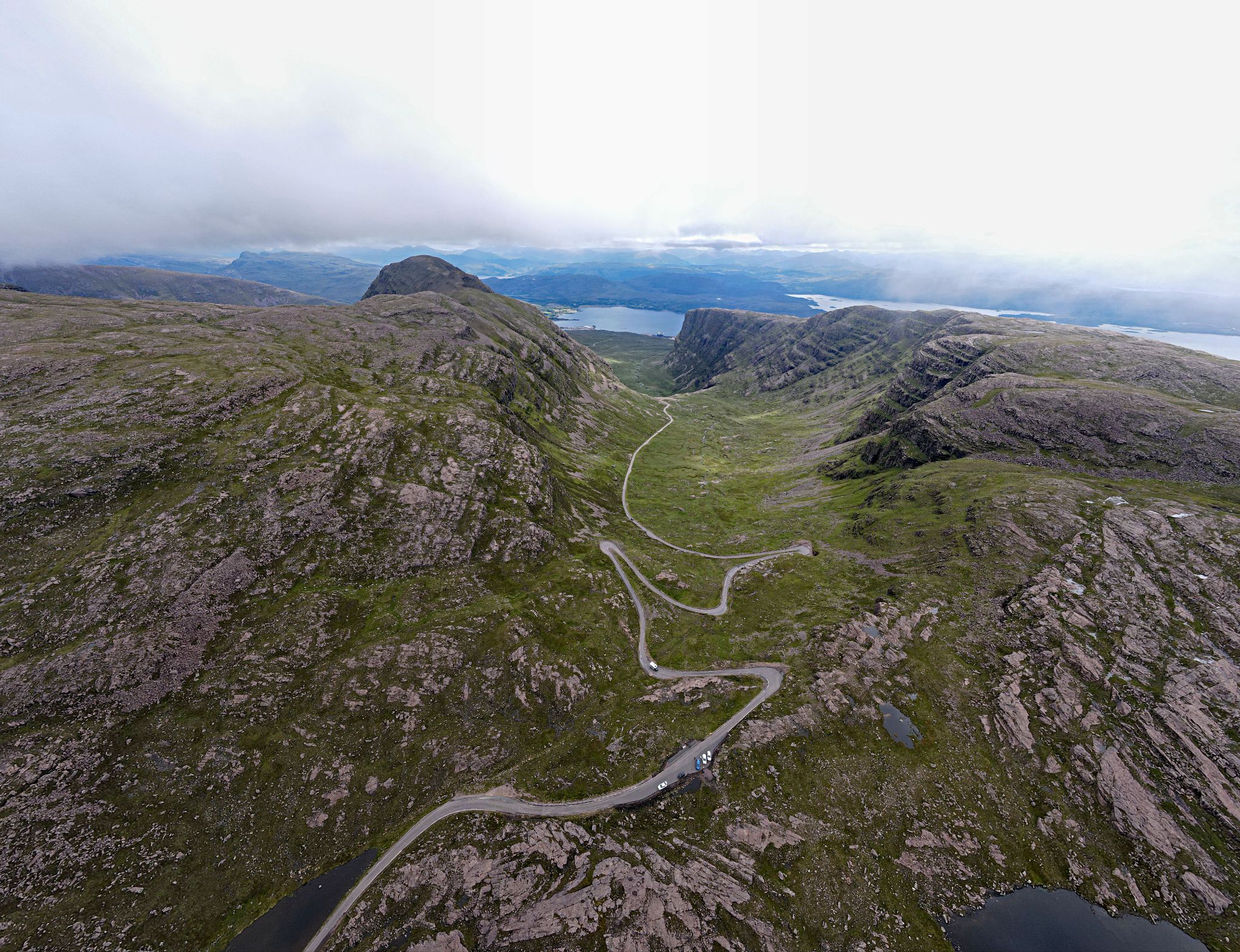 aerial drone view shows climb finish