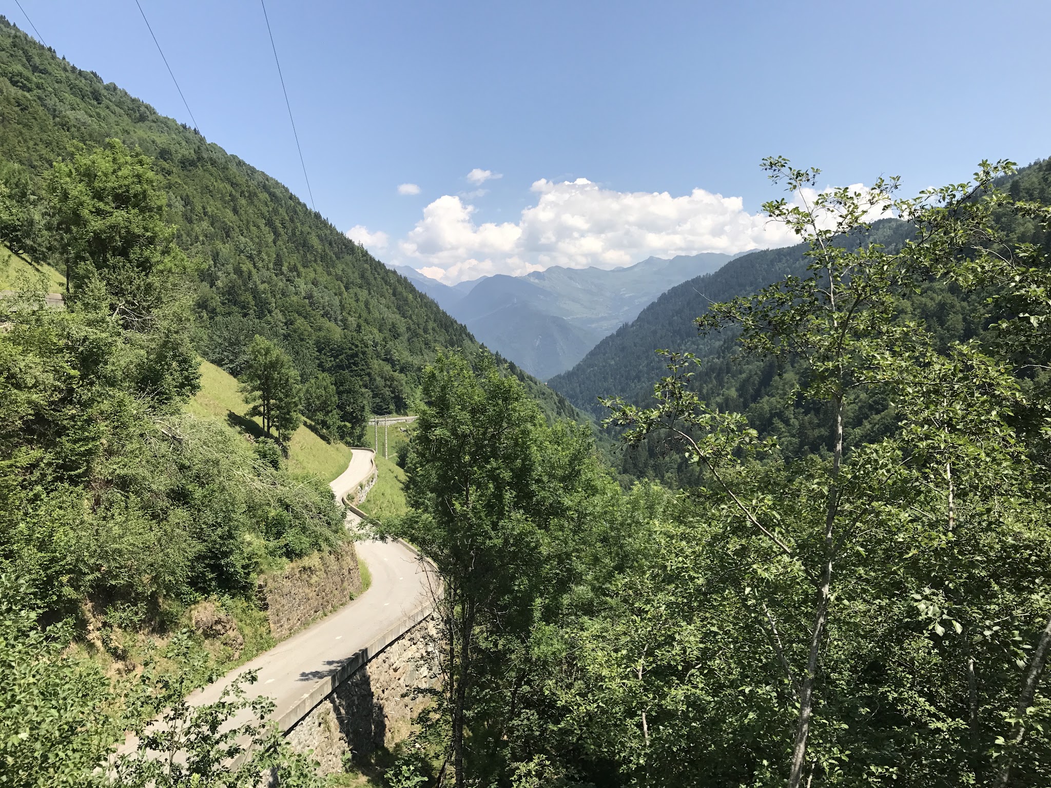 Col de Madeleine from La Léchère Climbing Col de Madeleine from La Léchère by bike - roadway along canyon