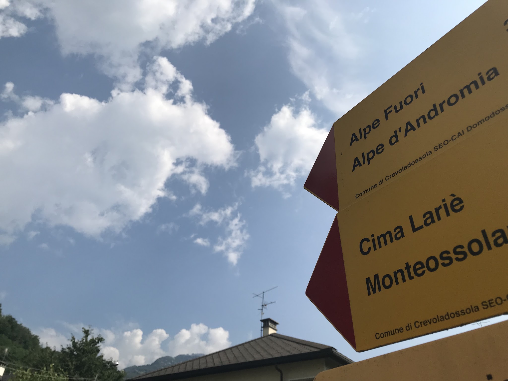 Bike climb of Alpe Fuori - road sign