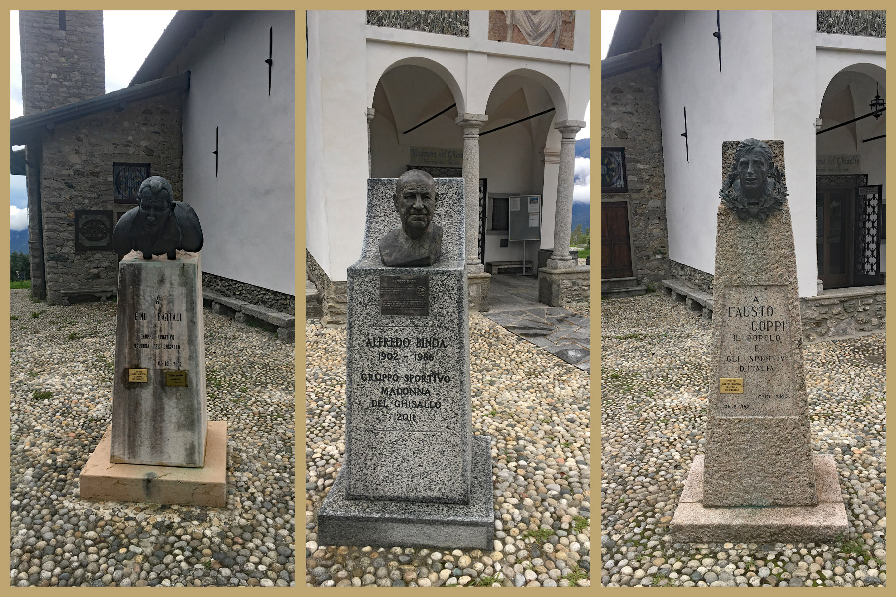 Cycling Col d'Aubisque - busts of cyclists