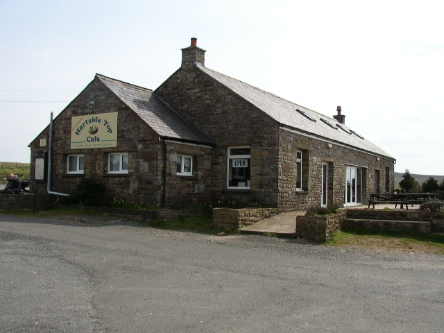 Cycling Hartside, UK - view of Hartside Top Cafe before fire
