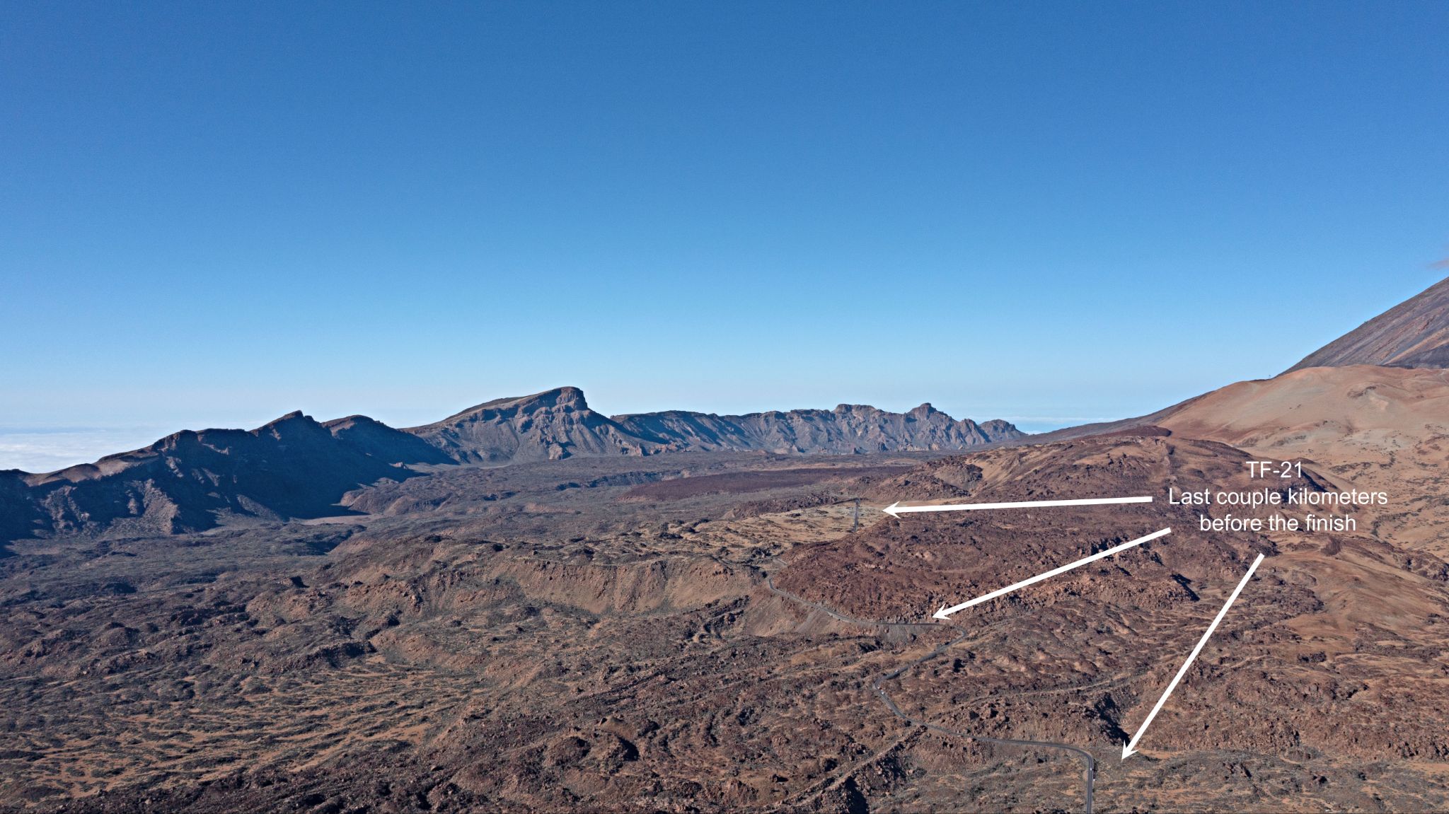 panoramic view shows the El Teide caldera 