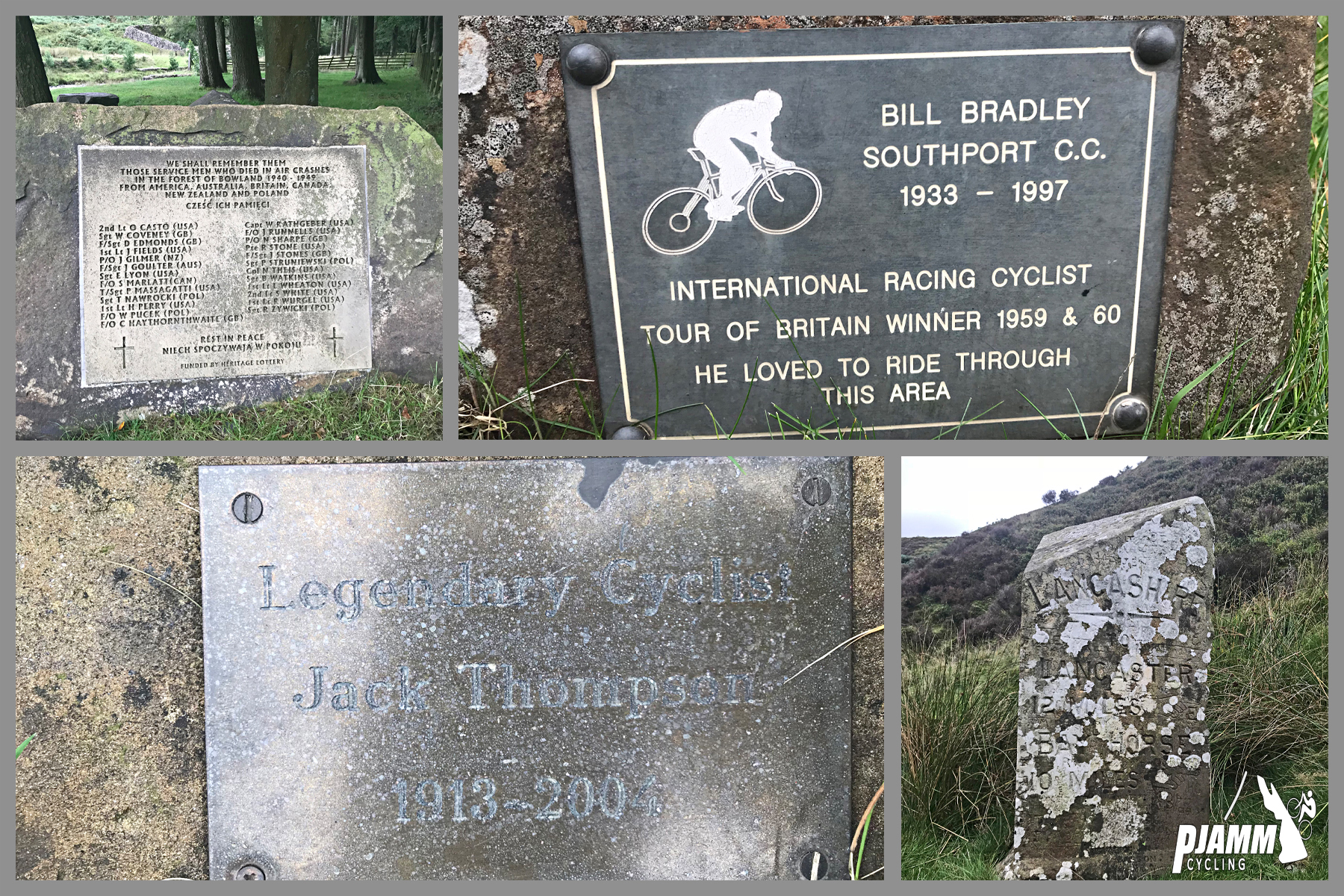 Cycling Trough of Bowland, Britain  - various cycling related plaques in memoriam 