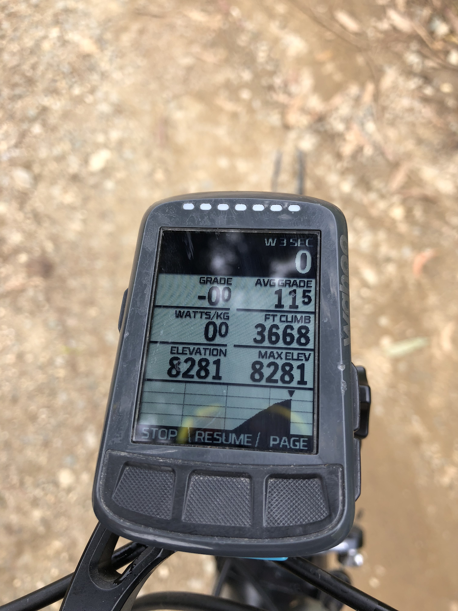 Cycling El Limonar - Garmin reading at the top