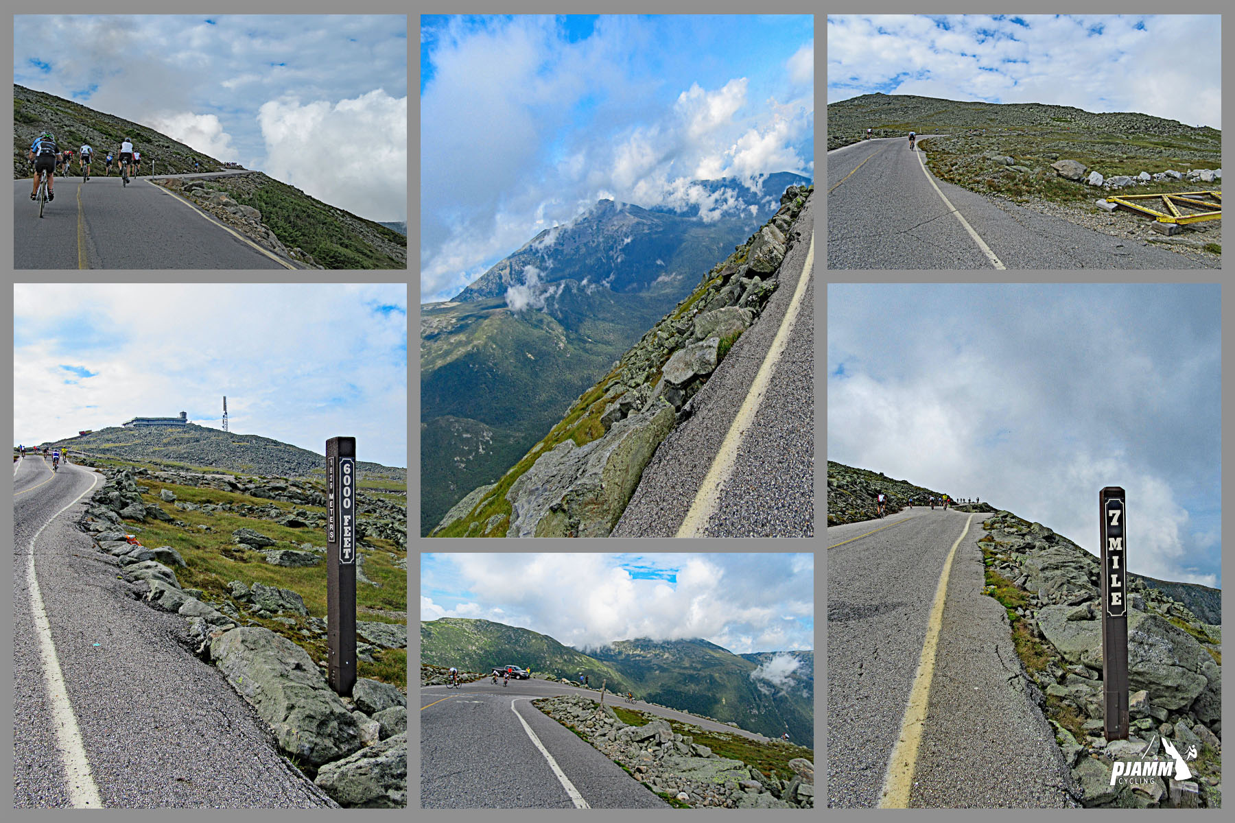 Mt. Washington Bike Climb - steep sections of roadway toward the top of the climb