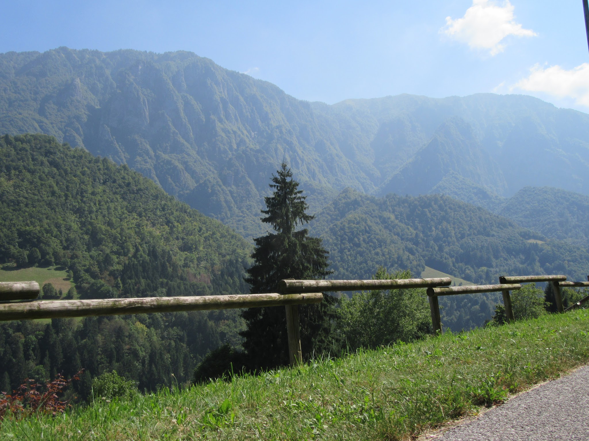 Biking Monte Grappa from Seren - canyon and forest and mountains
