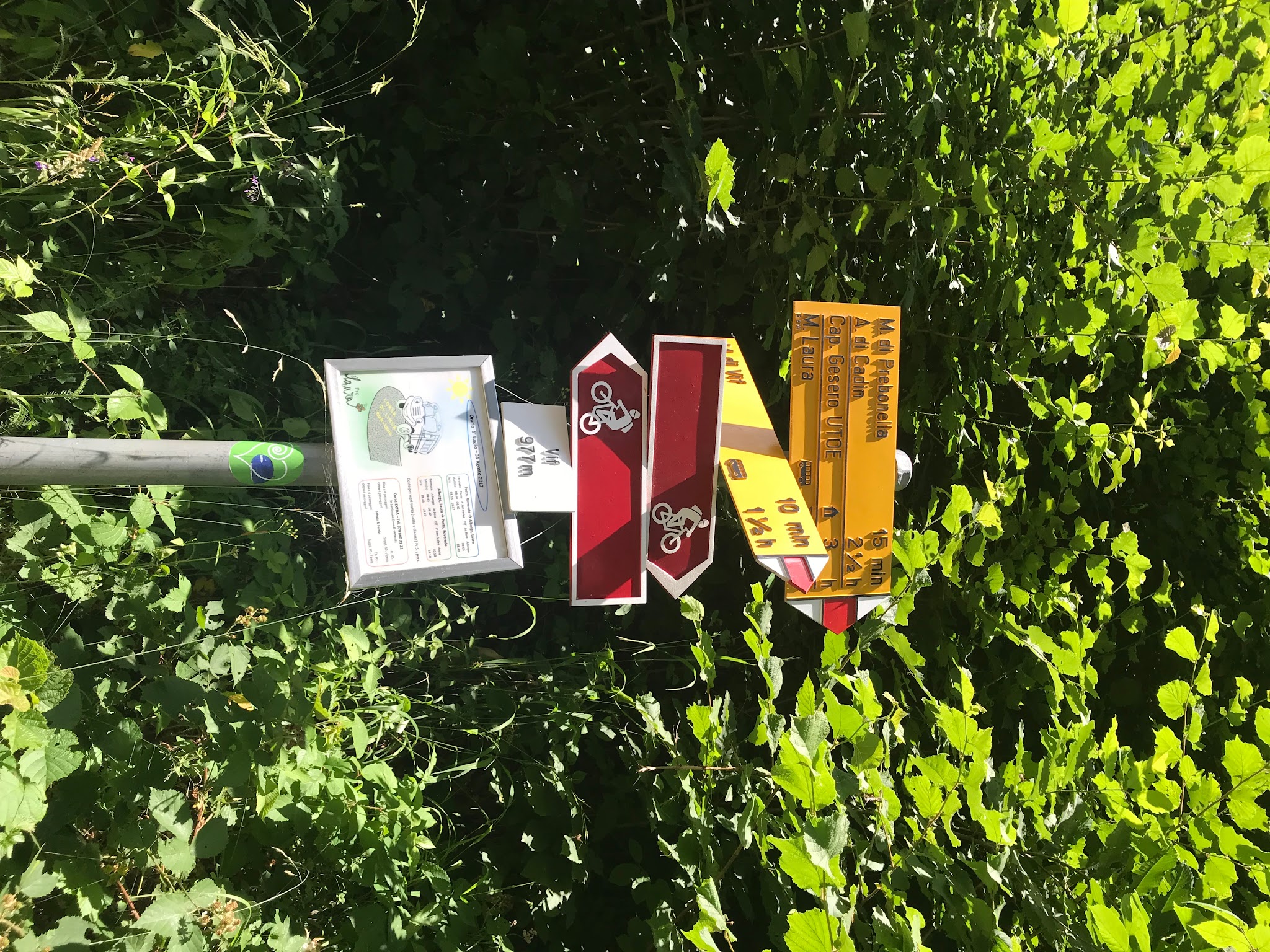Climb by bike Alpe di Cadinello  - roadway sign 