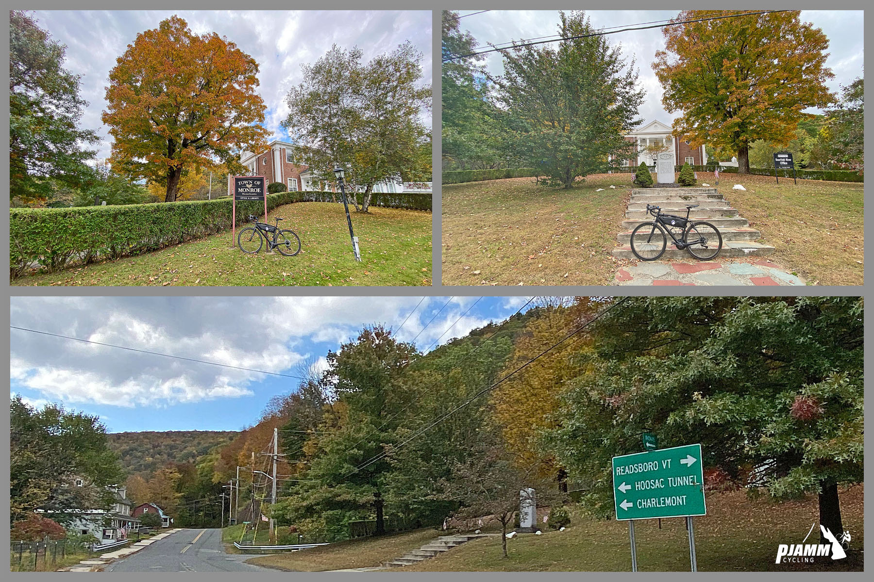 Cycling Kinsley Hill Road, Massachusetts - town of Monroe Bridge