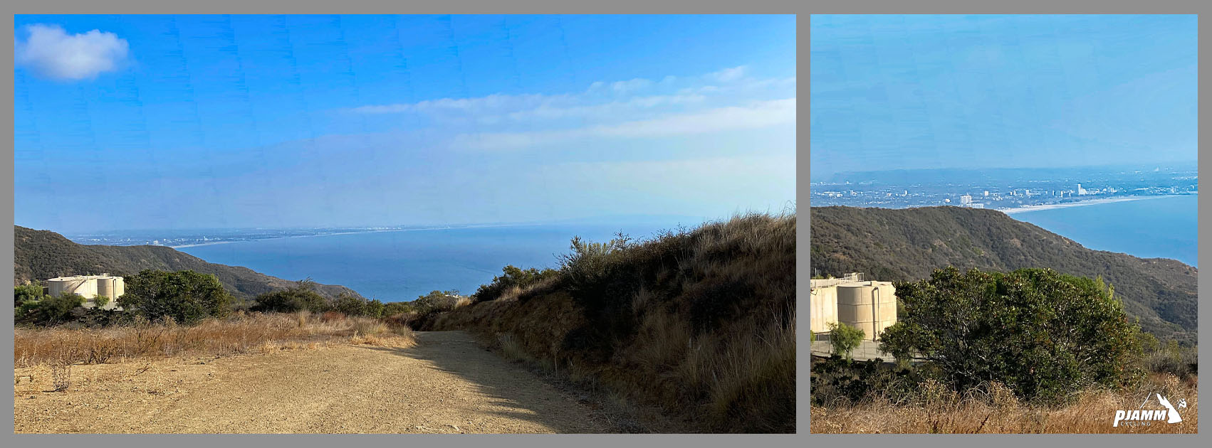 Cycling Big Rock Drive to Stunt Road - views looking out over Santa Monica Mountains and ocean
