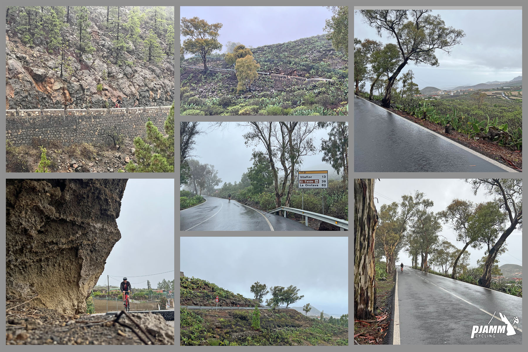 photo collage of segment one: El Medano to Vilaflor