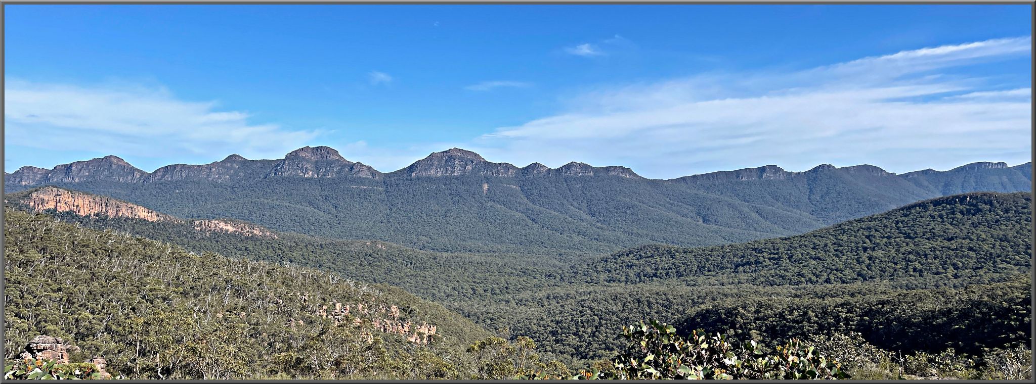 panoramic photo shows Mt. William, Grampians Mountain Range, Victoria, Australia