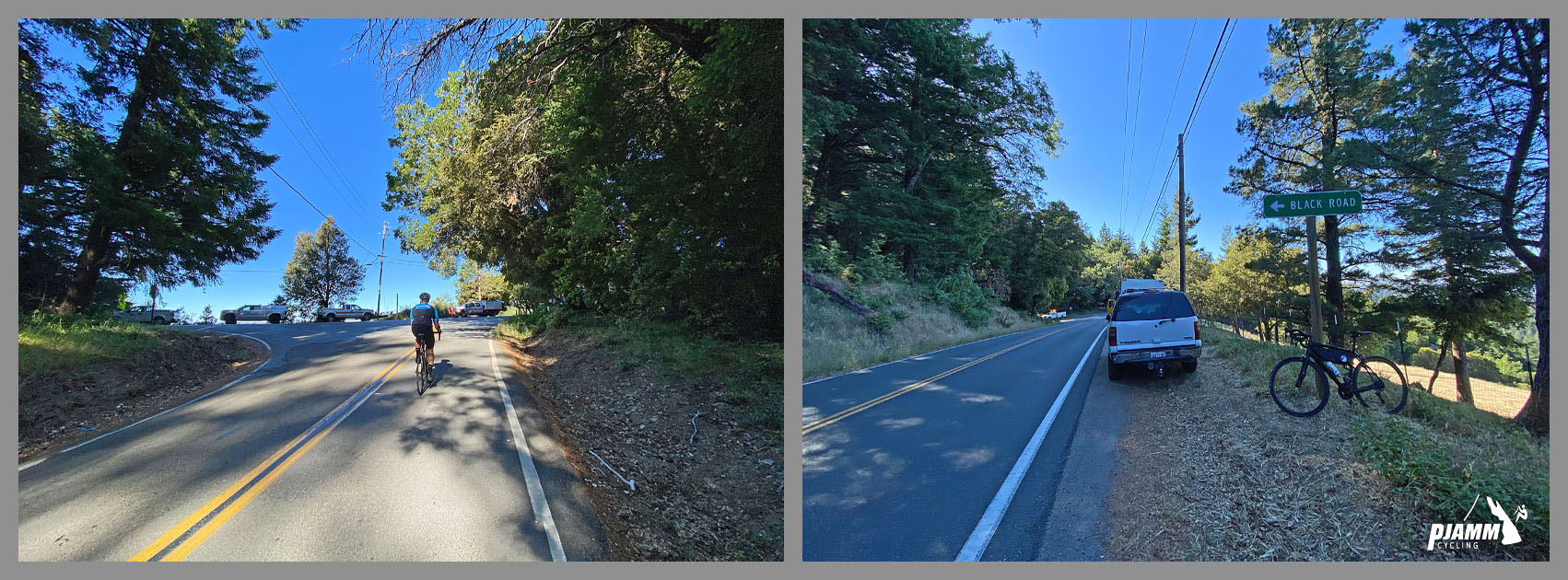 Climb ends on Skyline Boulevard with access to Gist Road and Bear Creek Road