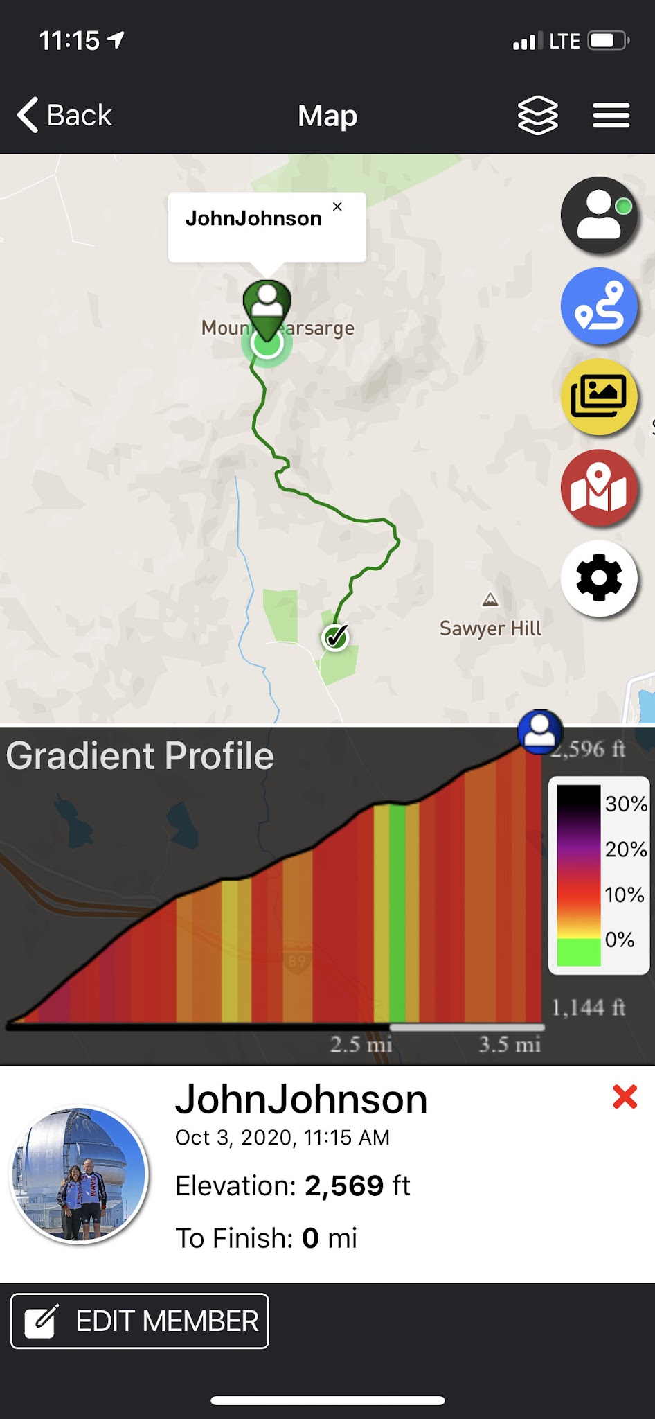 Cycling Kearsarge Mountain Road, New Hampshire - PJAMM Adventure App showing climb grade and overview