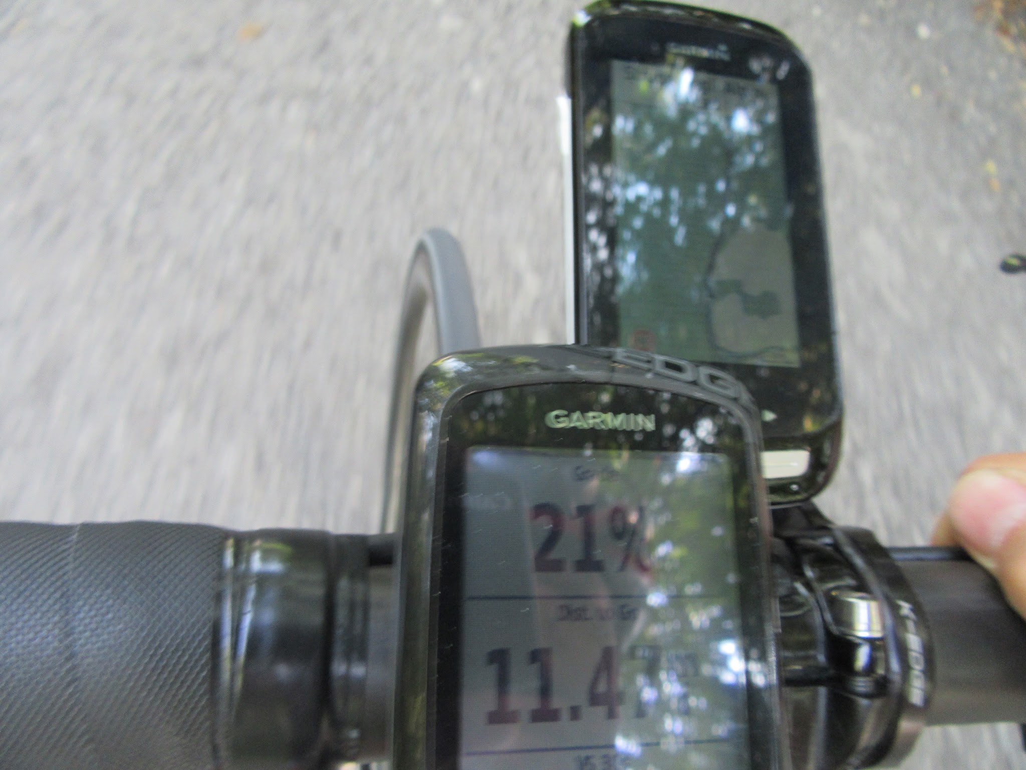 Biking Monte Grappa from Possagno - garmin showing 21% grade