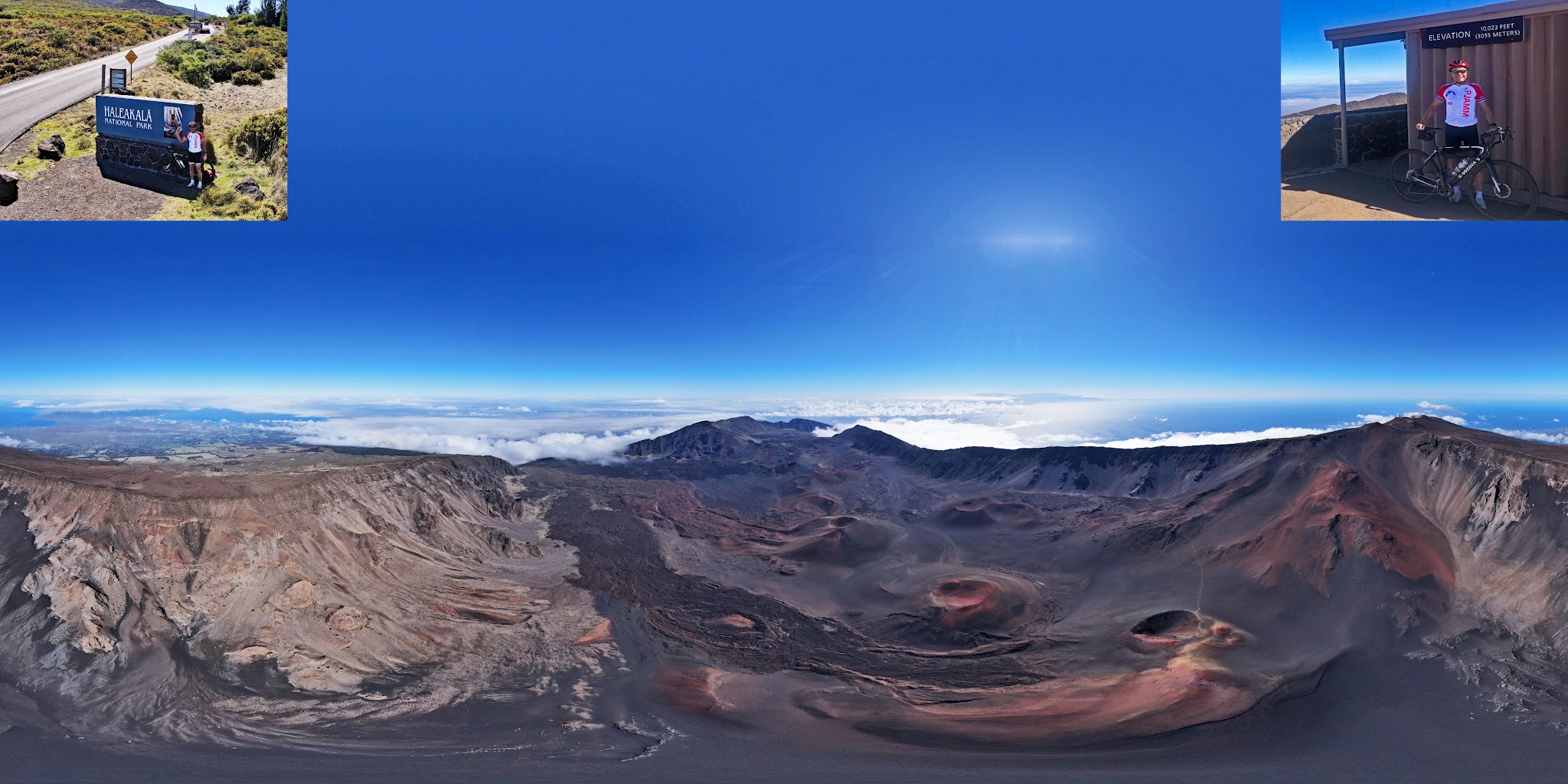 PJAMM Cycling - Haleakala Crater and summit - drone photo
