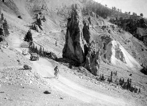 Cycling Col d’Izoard bike at in square in Briancon