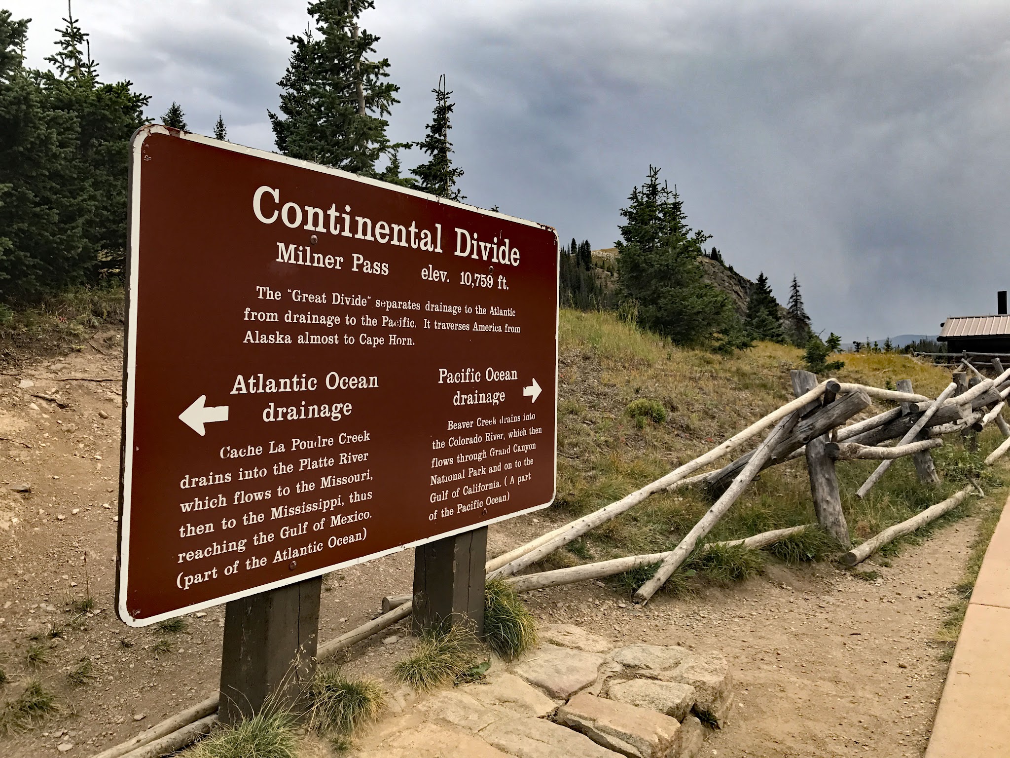 Continental Divide sign on Trail Ridge