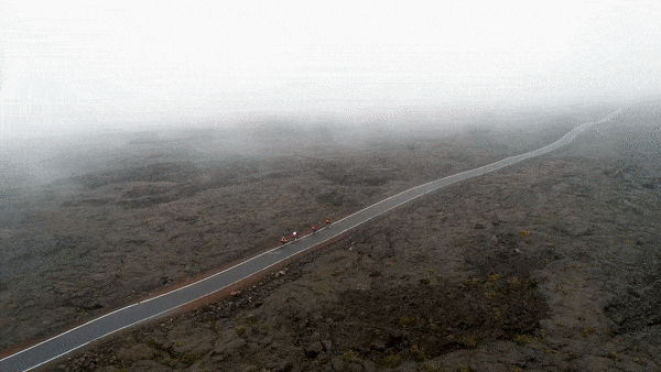 Bike climbs in US - Top US Bike Climbs - video clip of Mauna Loa - cyclist riding on road on volcano
