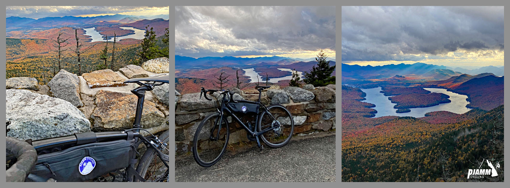 Cycling Whiteface Mountain, New York - Lake Placid as seen from the hairpin at mile 6.6.