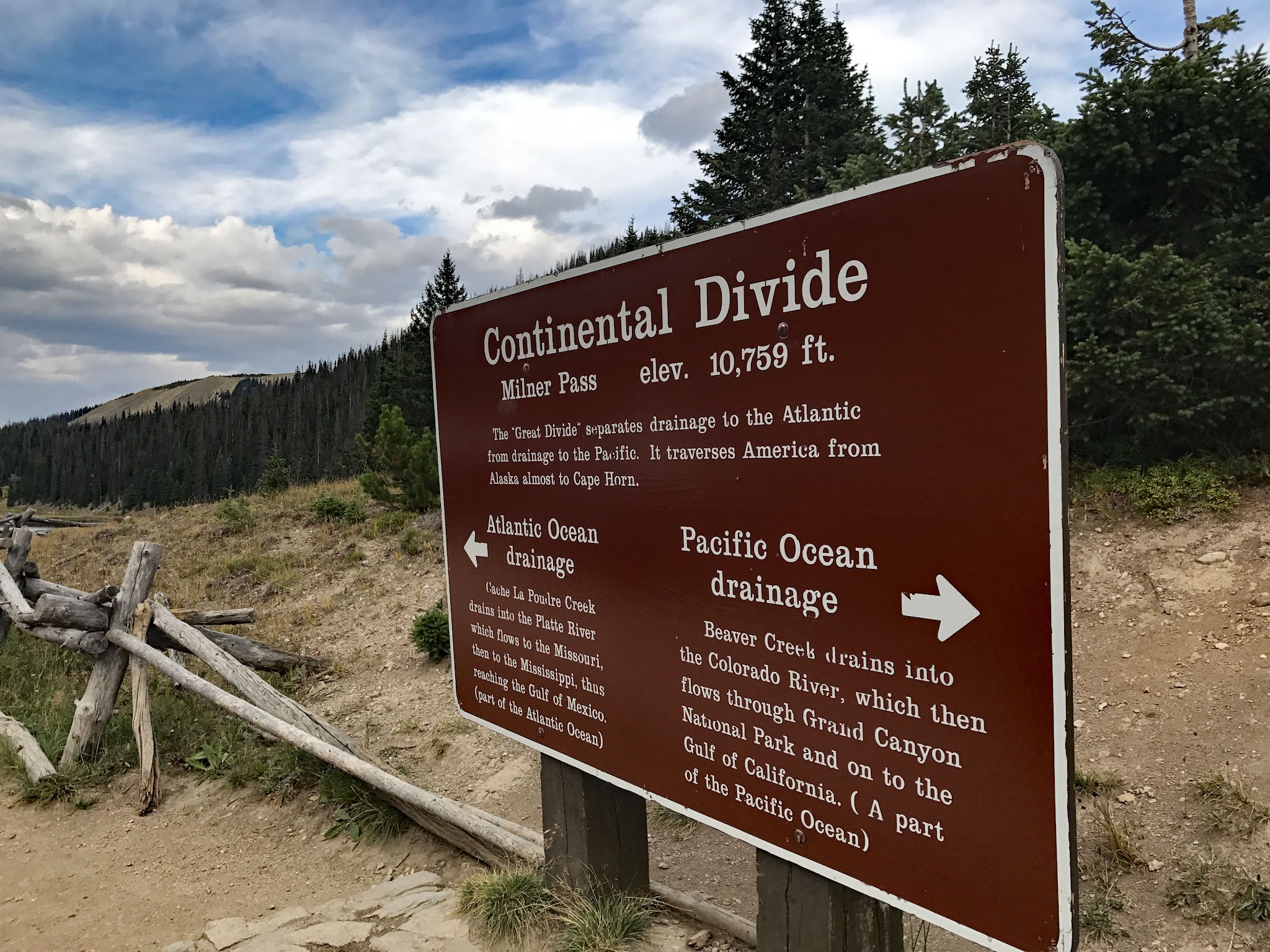 Cycling Trail Ridge Road, Estes Park, Colorado - Continental Divide sign