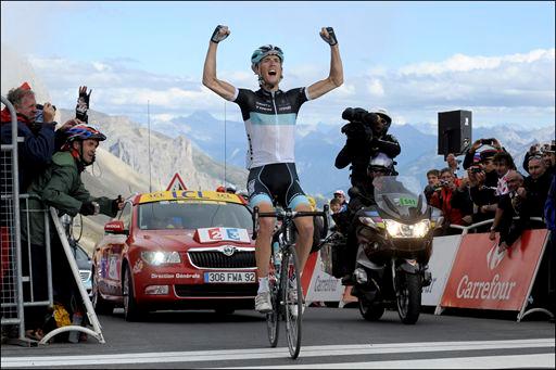 Cycling Col du Telegraphe and Col du Galibier - John Johnson and PJAMM with bike at Col du Telegraphe. 