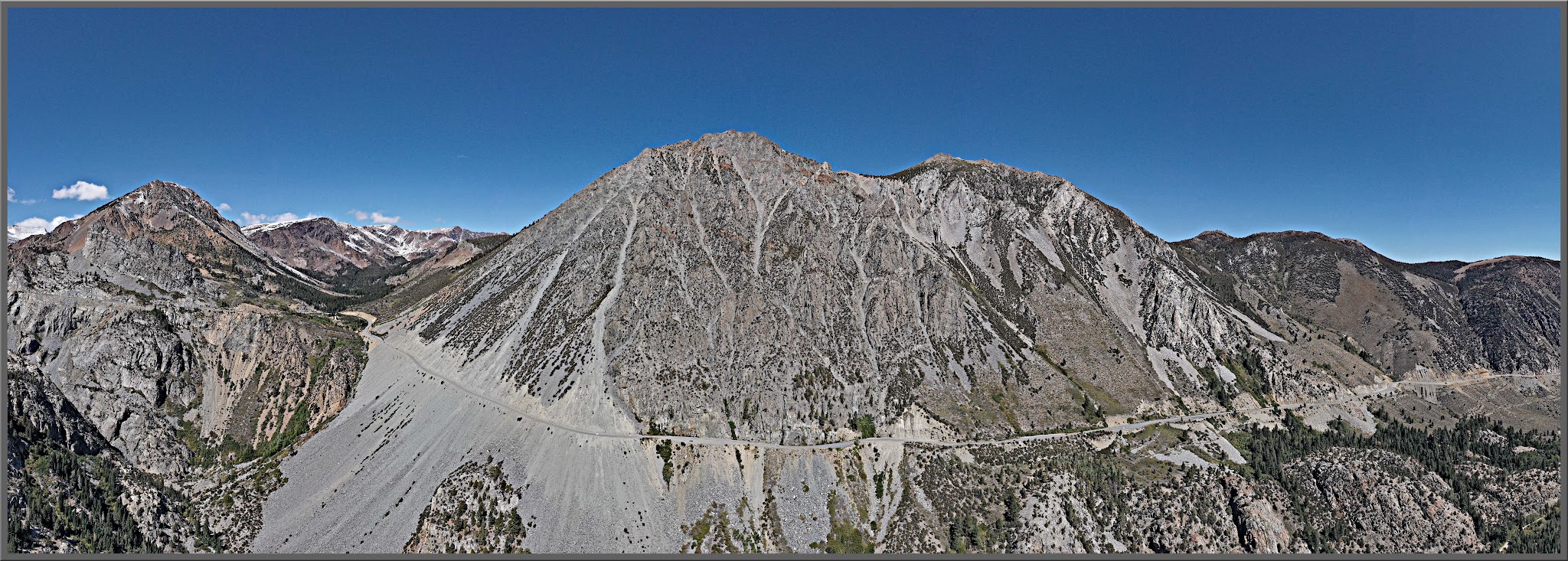 Cycling Tioga Pass, Yosemite - panoramic view of Tioga Pass, Sierra Nevadas