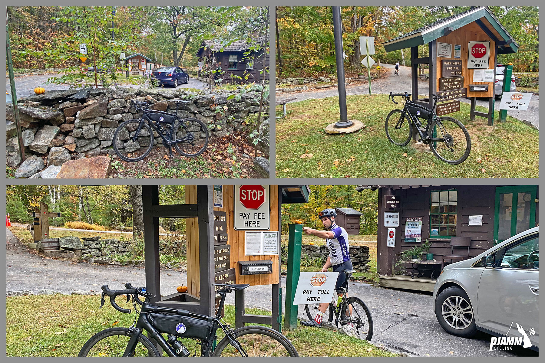 Cycling Kearsarge Mountain Road, New Hampshire - toll at climb's start