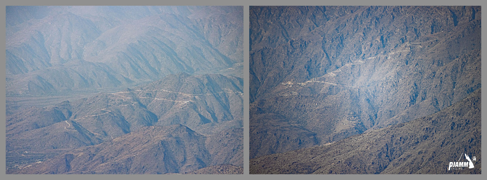 Cycling Baniamr Aquabah Pass, Saudi Arabia - views looking back on the climb from the north